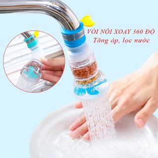 Đầu vòi lọc nước tăng áp 360 độ - Có thể kéo dài Vòi tăng áp lực nước rửa chén bát có khóa cổ dê, cánh quạt