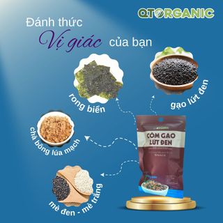 Cốm gạo lứt đen rong biển ăn liền 50g - Ăn vặt lành mạnh, ăn kiêng, ăn chay, giảm cân