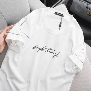 Áo thun Cổ tròn Nam Simple Vải Cotton cát – chuẩn cotton quảng châu loại 1 - chất mát ngắn tay, co giãn 4 chiều