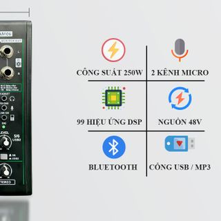 Mixer Mini Chuyên Nghiệp AM06 - 99 Hiệu Ứng DSP, Hỗ Trợ Nguồn 48V Cho Mic Thu Âm, Cao Cấp, Gọn Nhẹ, Giá Tốt Nhất 2024