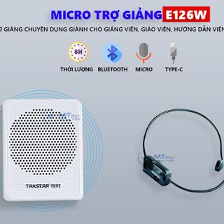 Máy Trợ Giảng Không Dây Takstar E126W - Micro Trợ Giảng 8W Nhỏ Gọn Chuyên Dùng Cho Giáo Viên, Giảng Viên, Hướng Dẫn Viên, Sử Dụng Liên Tục Đến 8 Giờ