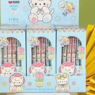 SET 12 BÚT BẤM MỰC XANH ĐẦU TẨY HÀNG ĐẸP
