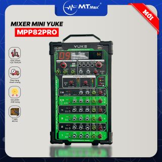 Mixer Mini Xách Tay Cao Cấp YUKE MPP82PRO - MIXER 4 Kênh Loa, 4 Kênh Micro Công Suất 800W, Nhỏ Gọn Di Chuyển Dễ Dàng, Sử Dụng Được Cho Ôtô, Gia Đình Giá Siêu Tốt
