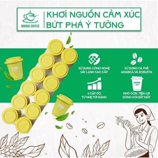 HỘP 12 viên Cà Phê Hòa Tan Sấy Thăng Hoa MIRABI, Hộp Full Vàng - Coffee FRIDAY 80% ROBUSTA.