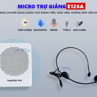 Máy Trợ Giảng Có Dây Takstar E126A - Micro Trợ Giảng 8W Nhỏ Gọn Chuyên Dùng Cho Giáo Viên, Giảng Viên, Hướng Dẫn Viên, Sử Dụng Liên Tục Đến 8 Giờ
