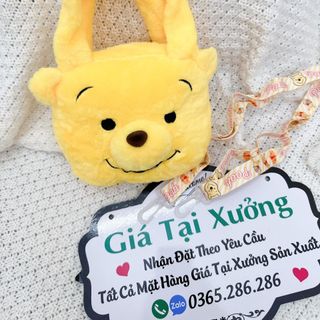 Túi đeo chéo nhung mềm mại hoạ tiết hoạt hình