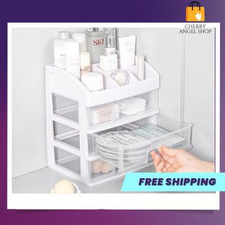 Kệ đựng đồ mỹ phẩm đa năng, tiện lợi, nhỏ gọn bằng nhựa 4 ngăn kéo nhiều ô/ có sỉ
