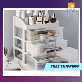 Kệ đựng đồ mỹ phẩm đa năng, tiện lợi, nhỏ gọn bằng nhựa 4 ngăn kéo nhiều ô/ có sỉ