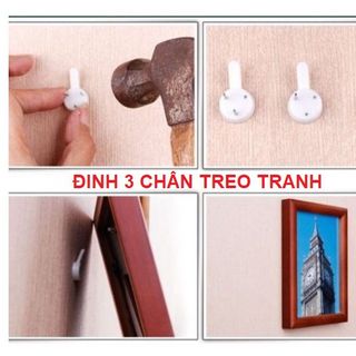ĐINH TREO KHUNG TRANH, ĐINH 3 CHÂN TREO TRANH ẢNH, MÓC CHÌA KHÓA,MÓC TREO ĐỒ ĐÓNG TƯỜNG TIỆN LỢI KHÔNG CẦN KHOAN TƯỜNG