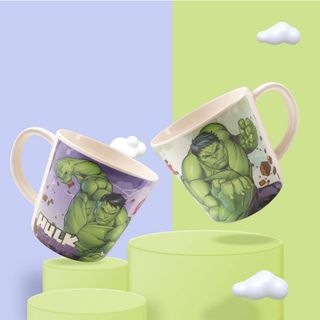 Ly Melamine tay cầm in hình Marvel