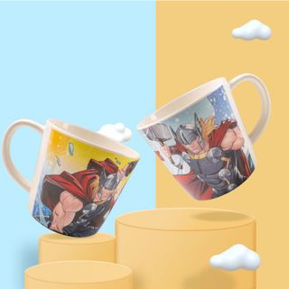 Ly Melamine tay cầm in hình Marvel