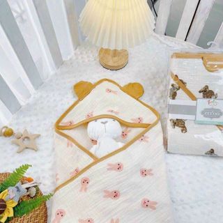 Zeloo- Choàng Ủ Xô 4 Lớp Muslin Cao Cấp