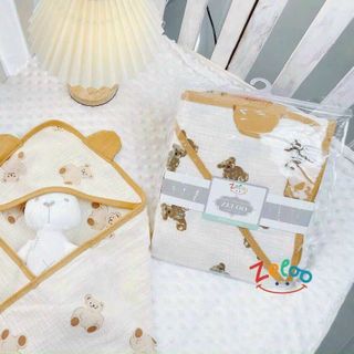 Zeloo- Choàng Ủ Xô 4 Lớp Muslin Cao Cấp