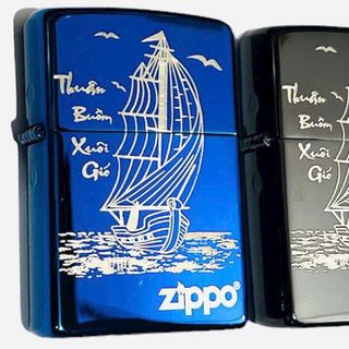 Zippo thuận buồm xuôi gió 2 màu xanh - đen giá sỉ