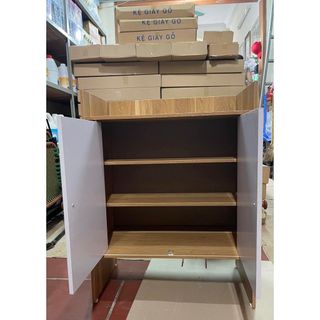 Kệ giày gỗ 60 cánh trắng