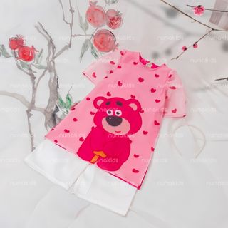 Áo dài hoạ tiết Gấu Dâu