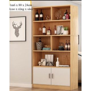 Tủ sách đứng có vách ngăn gỗ MDF phủ melamin giá sỉ