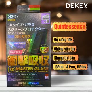 Kính Cường Lực cao cấp 10H Dekey 3D Master Glass Quintessence Có Khung Hỗ Trợ Dán Cho IPhone giá sỉ