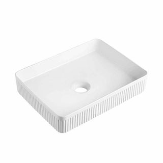 Chậu sứ lavabo đặt bàn màu trắng thiết kế gờ nổi độc đáo, chậu rửa mặt nghệ thuật có nhiều kiểu dáng mã G318