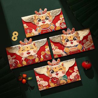 Lì xì kì lân đỏ mẫu mới 2024
