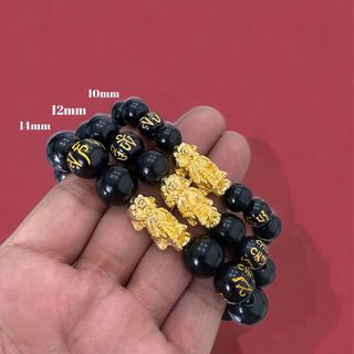 Vòng tay tỳ hưu đá đen giá xưởng ( gia công vn )