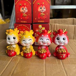 Rồng Năm Mới mini Bằng Nhựa Dễ Thương May Mắn Để Bàn Trang Trí