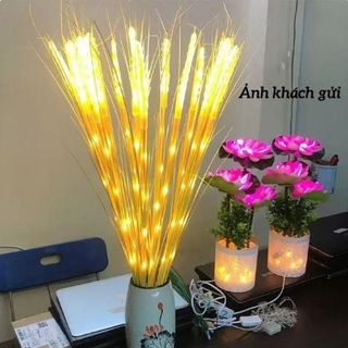 BÓ 10 CÂY BÔNG LÚA VÀNG LED TRANG TRÍ