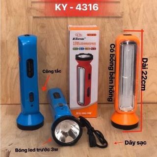 ĐÈN PIN SẠC 2 CHẾ ĐỘ SIÊU SÁNG KY- 4316