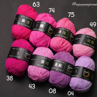 Len milk cotton 50 gram bảng 86 màu