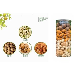 HẠT DINH DƯỠNG MIX 4 VỊ HẠNH NHÂN, MACCA, ÓC CHÓ, HẠT DẺ CƯỜI 450G - WINNIE HOUSE