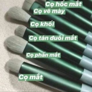 Bộ cọ xanh 13 cây đa năng mịn mượt - Tặng kèm túi Nhung