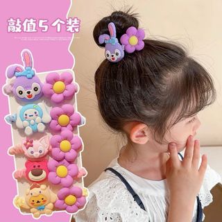 Set 5 chun cột tóc thú hoa cho bé