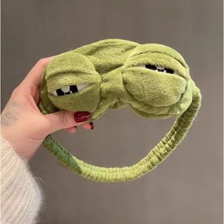 Băng đô rửa mặt cài tóc hình ếch vải nhung co dãn 3D kiêm miếng bịt mắt cute ngộ nghĩnh cho nam và nữ (BM001)