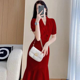 Đầm cổ vét đuôi cá sang trọng hàng cao cấp