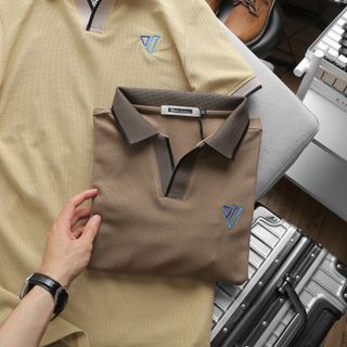 Áo thun Polo Nam V Thun cá sấu cotton lục giác Chất mềm mát, thấm mồ hôi tốt, co giãn 4 chiều