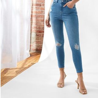 Quần Jeans skinny rách gối VNXK Mỹ mỹ cực xịn Có 4 màu: Đen, Xám, Xanh nhạt, Xanh đậm, không mạc giá sỉ