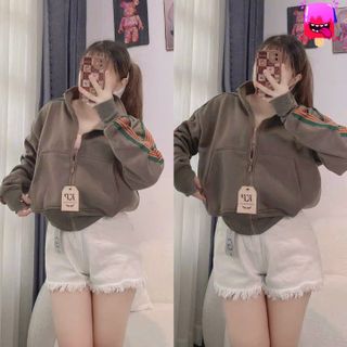 Khoác nỉ dệt xk cổ trụ tay sọc 1015