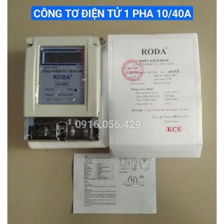 Công tơ điện tử 10/40A RODA 1 pha 2 dây
