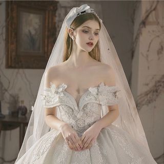 Váy Cưới vai Trẻ bông sáng trọng tà 3m ( Hàng, Giá Tận Xưởng )