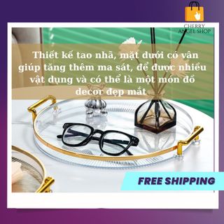 (HOT) Khay Đĩa Tròn Đựng Bánh Kẹo - Khay Đựng Ly Tách Ấm Trà, Khay Mạ Vàng Cao Cấp Sang Trọng Trang Trí Nhà Bếp/ Có sỉ
