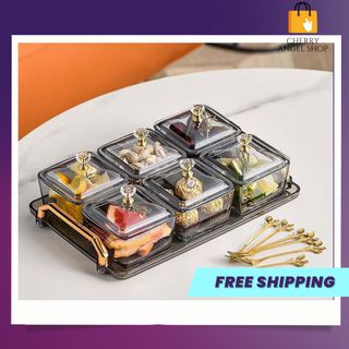 Khay thuỷ tinh đựng mứt Tết, Khay đựng bánh kẹo Tết cao cấp sang trọng, Có sỉ