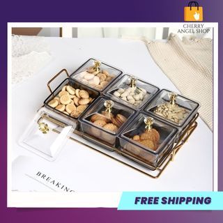Khay thuỷ tinh đựng mứt Tết, Khay đựng bánh kẹo Tết cao cấp sang trọng, Có sỉ