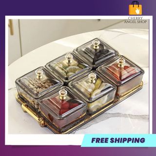 Khay thuỷ tinh đựng mứt Tết, Khay đựng bánh kẹo Tết cao cấp sang trọng, Có sỉ