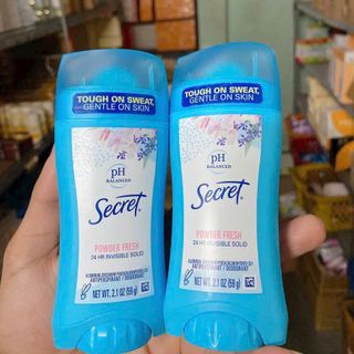 Sáp Lăn Khử Mùi SECRET PH BALANCED POWDER FRESH 24H MỸ 59G