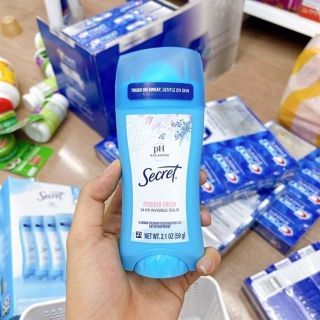 Sáp Lăn Khử Mùi SECRET PH BALANCED POWDER FRESH 24H MỸ 59G