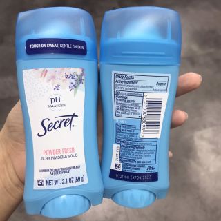 Sáp Lăn Khử Mùi SECRET PH BALANCED POWDER FRESH 24H MỸ 59G