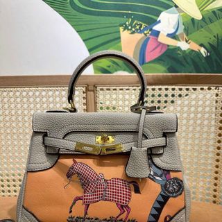 Túi Xách HMm KELLY HOẠ TIẾT sz25 .Nobox, có logo mã cod, Hàng super (Hàng, Giá Tận Xưởng)