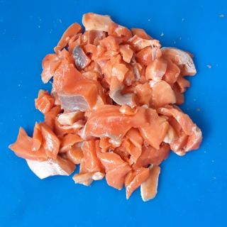 Vụn cá hồi làm món gì ngon - Vụn cá hồi nhập khẩu Chil làm cháo dinh dưỡng, ruốc chà bông cá hồi, cơm nắm