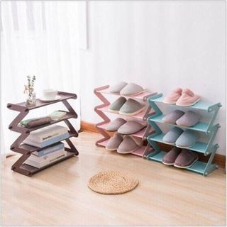 Kệ để giày dép G01 cao 4 tầng hình chữ z, chất liệu nhựa cao cấp, bền bỉ, màu xinh xắn, giá rẻ