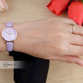 ĐỒNG HỒ DA NỮ CAO CẤP D.W TÍM TRÒN
